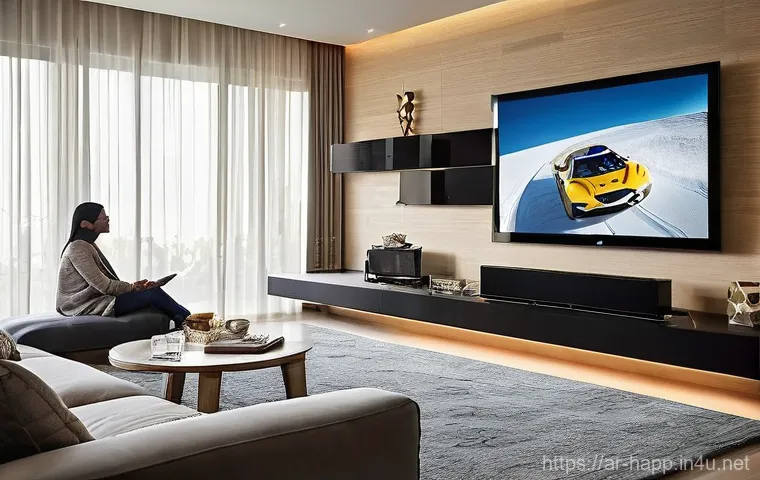 TV 벽걸이 설치 도구 - **Prompt 2: Teamwork and Precision in TV Installation**
    "Two adults are carefully and securely m...